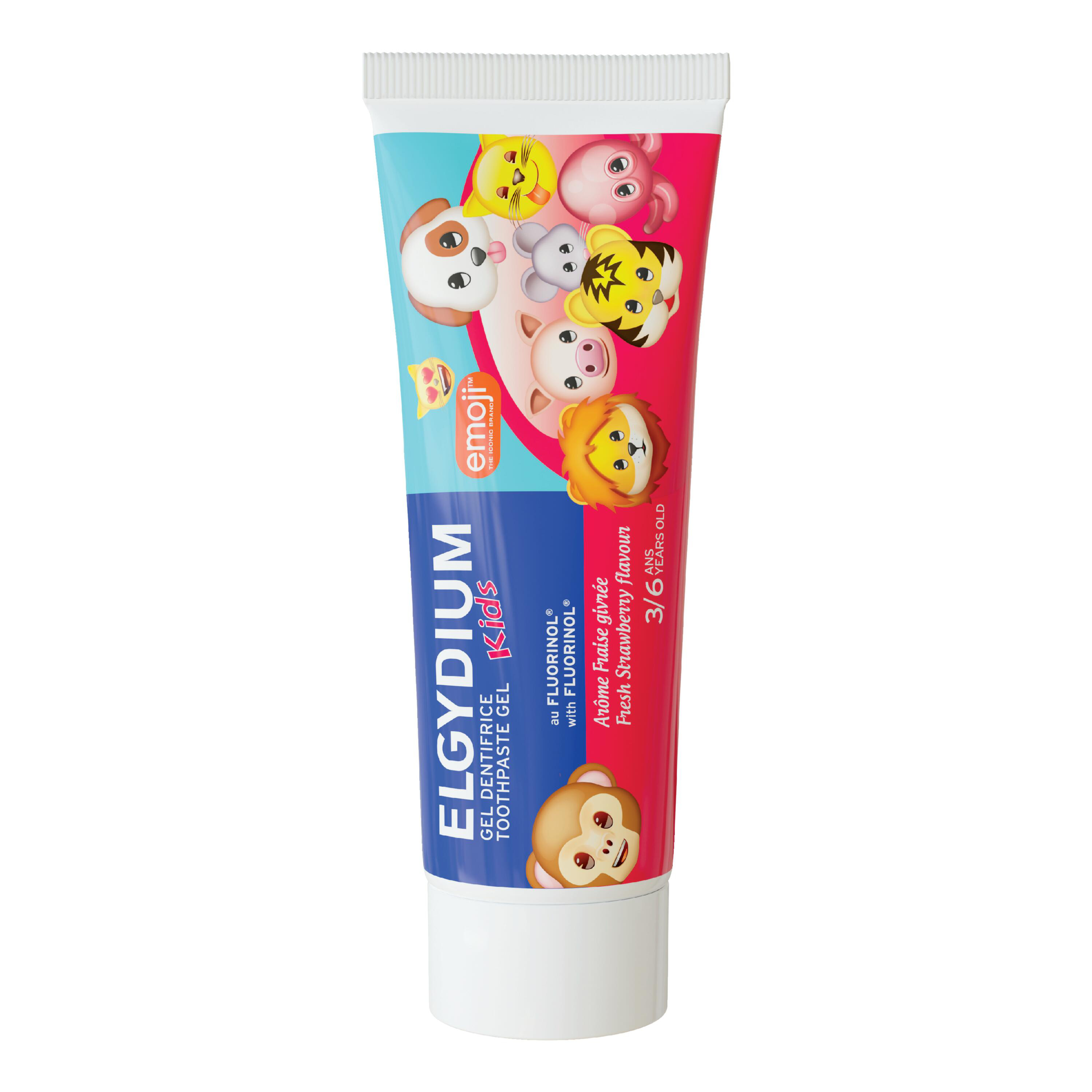 Elgydium Kids Emoji Arôme Fraise Givrée Dentifrice 3/6 Ans 50 ml