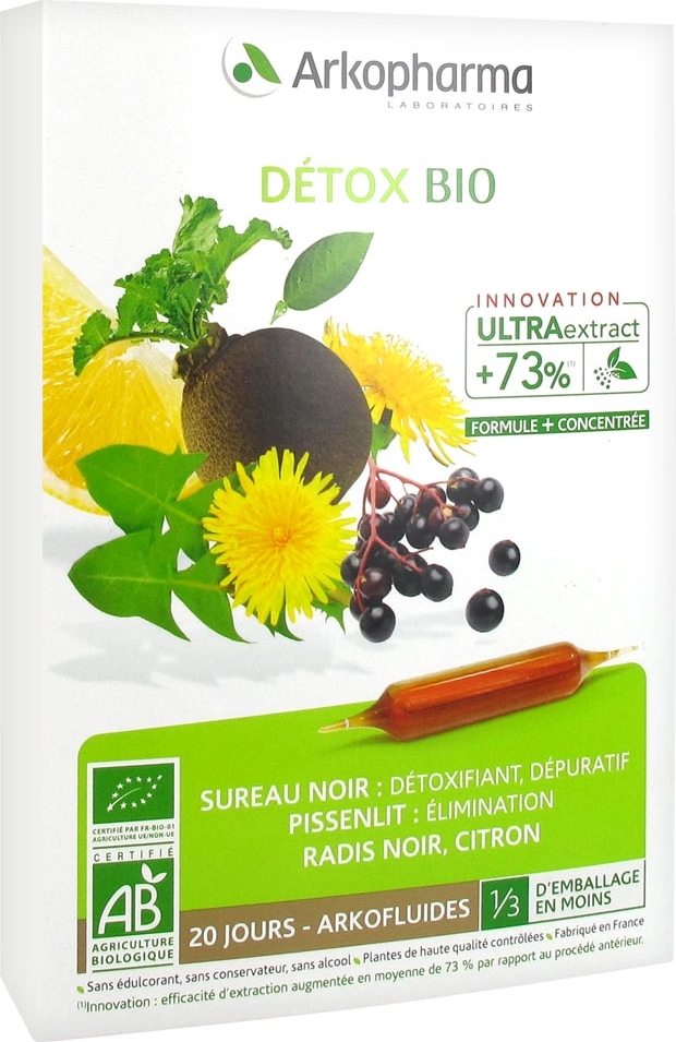 Arkofluides détox 20 ampoules