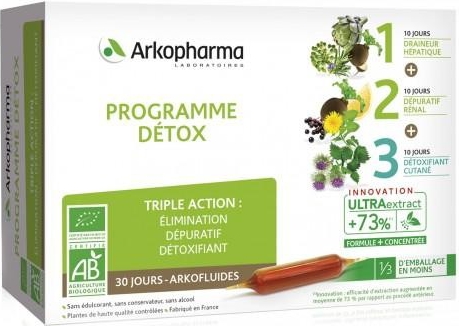 Arkofluides programme détox triple action bio 3x10x10ml