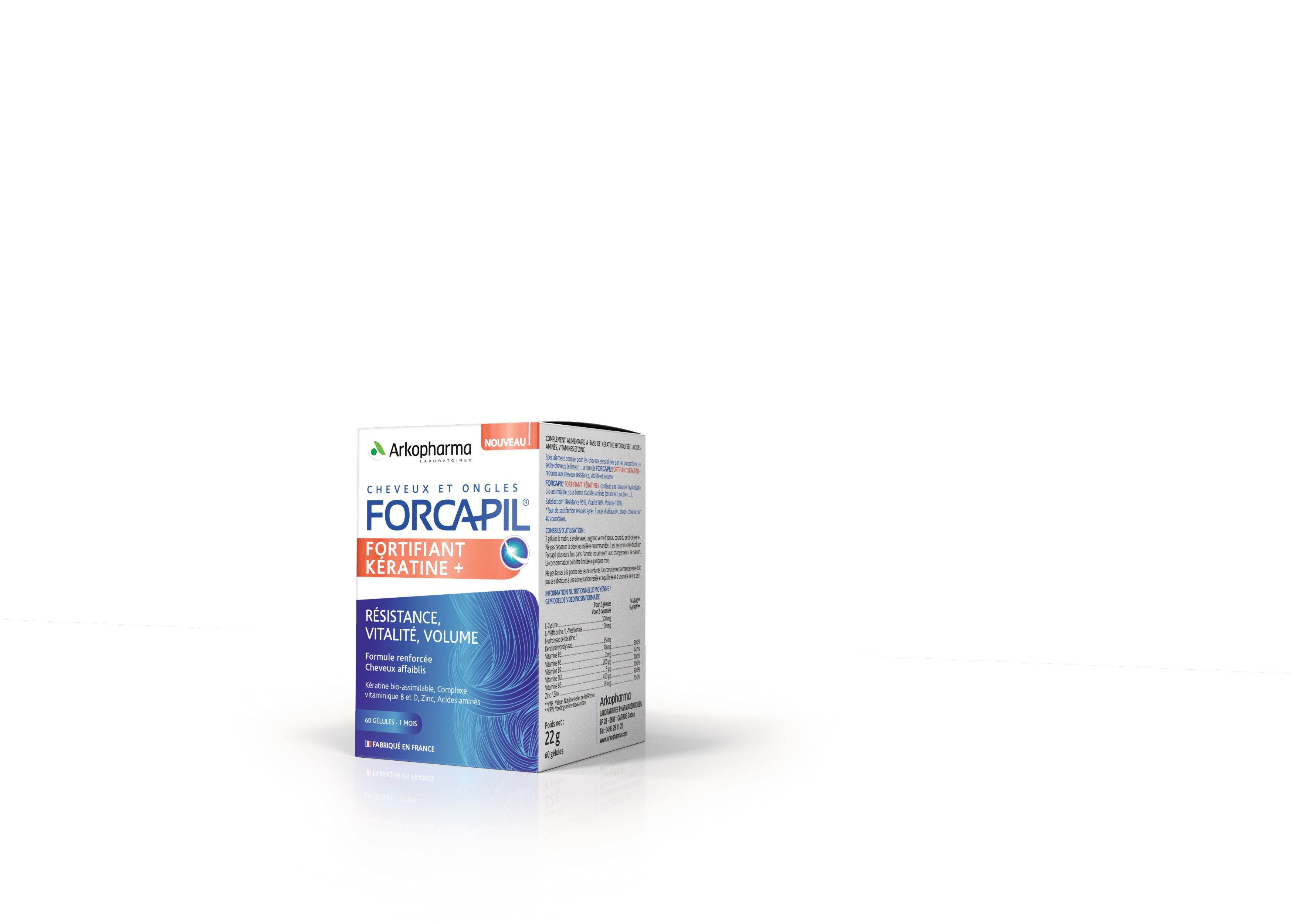 Forcapil Fortifiant + Keratine 60 gélules