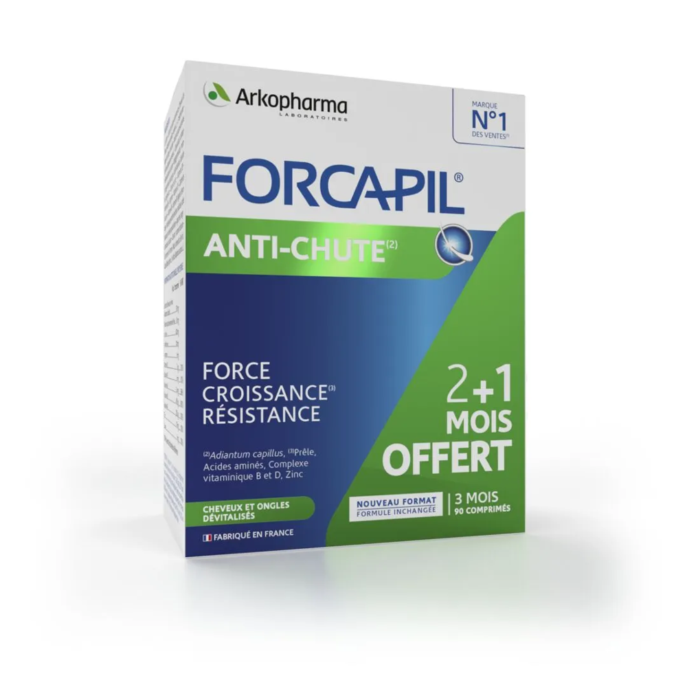 Forcapil anti-chute 2 mois + 1 mois offert 90 comprimés