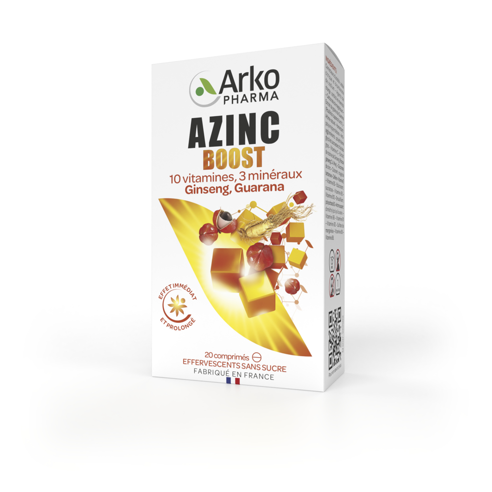 Azinc Boost 20 Comprimés Effervescents Dès 15 Ans
