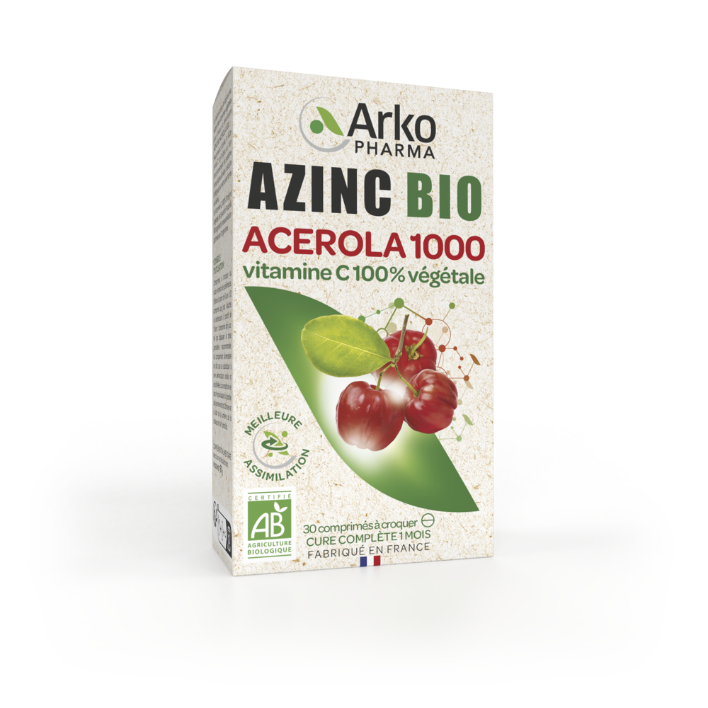 Azinc Naturel Acerola 1000 Bio 30 Comprimés
