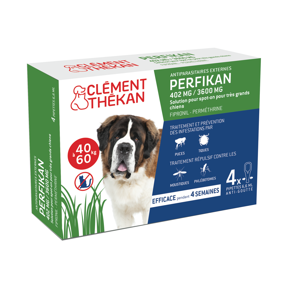 Anti-Puces Anti-Tiques Chien 40-60kg 4 Pipettes