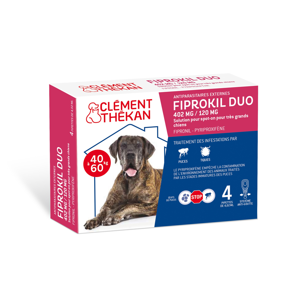 Anti-Puces Anti-Tiques Chien 40-60kg 4 Pipettes