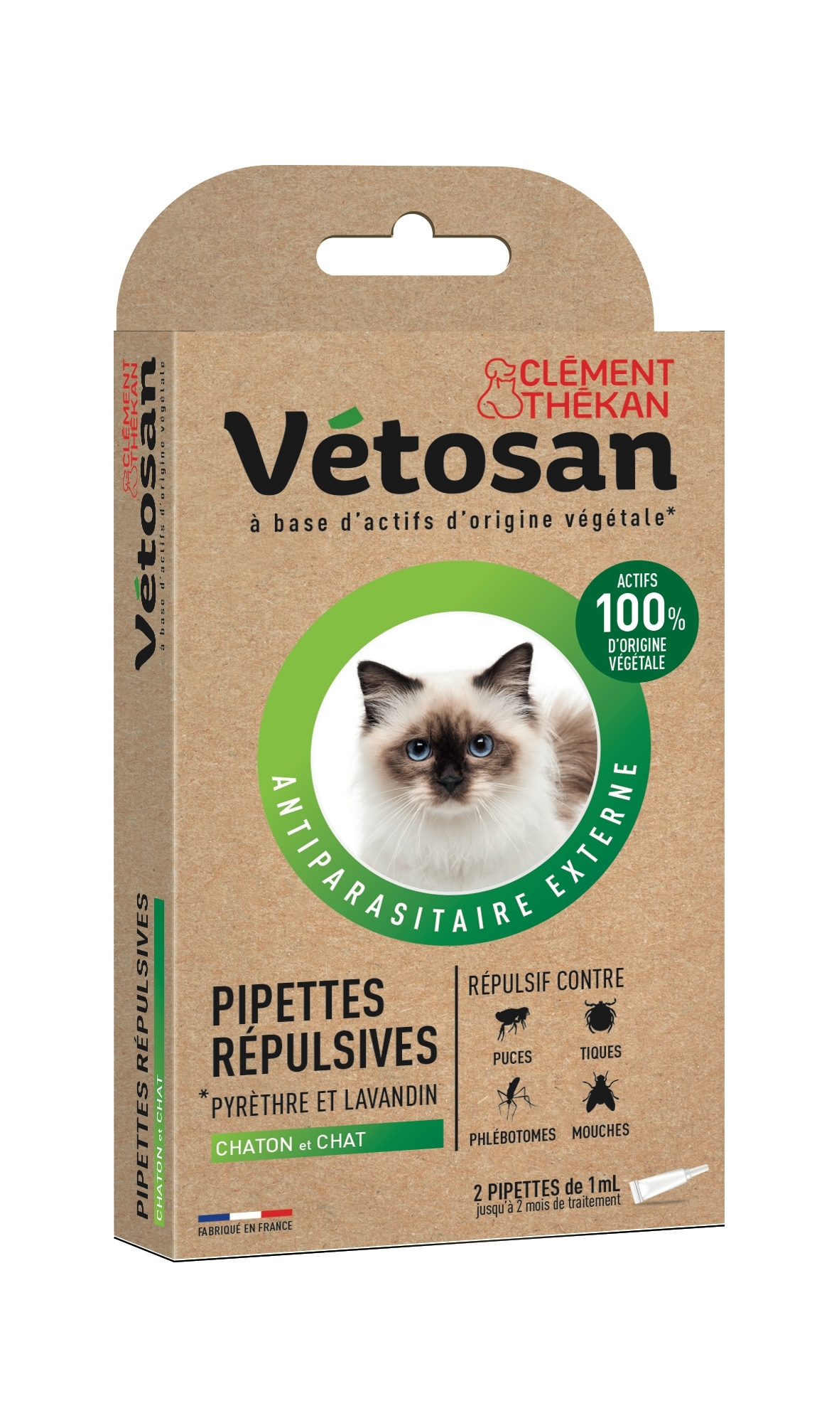 Anti-Puces Anti-Tiques Chat et Chaton 2 Pipettes
