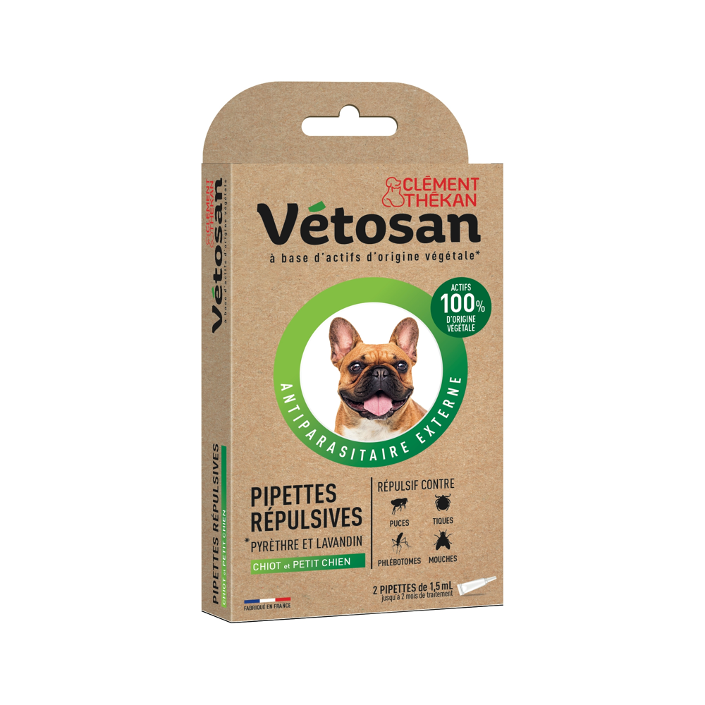 Anti-Puces Anti-Tiques Chiot Petit Chien 2 Pipettes