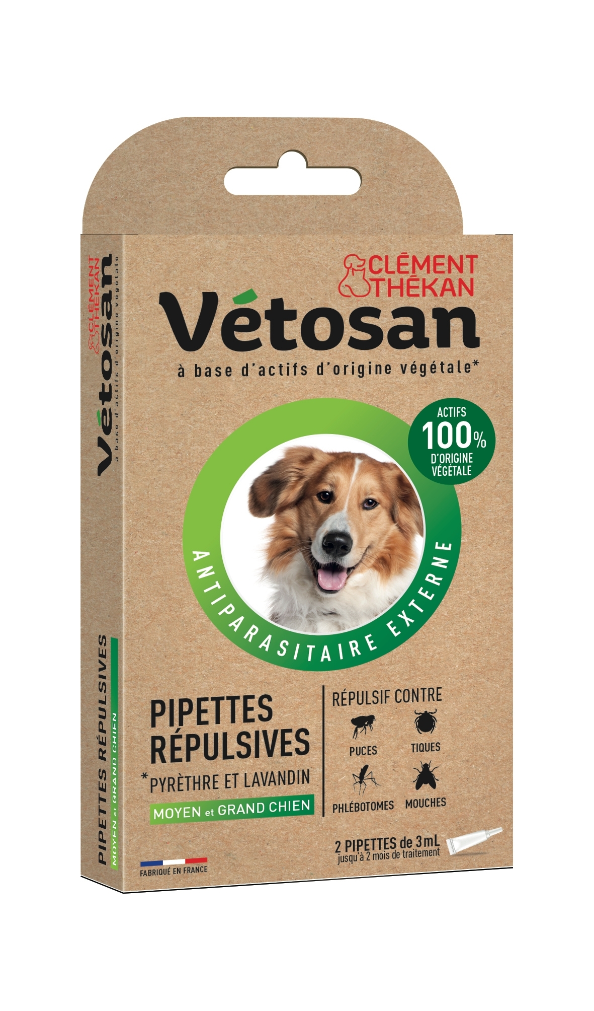 Anti-Puces Anti-Tiques Chien Moyen et Grand Chien 2 Pipettes
