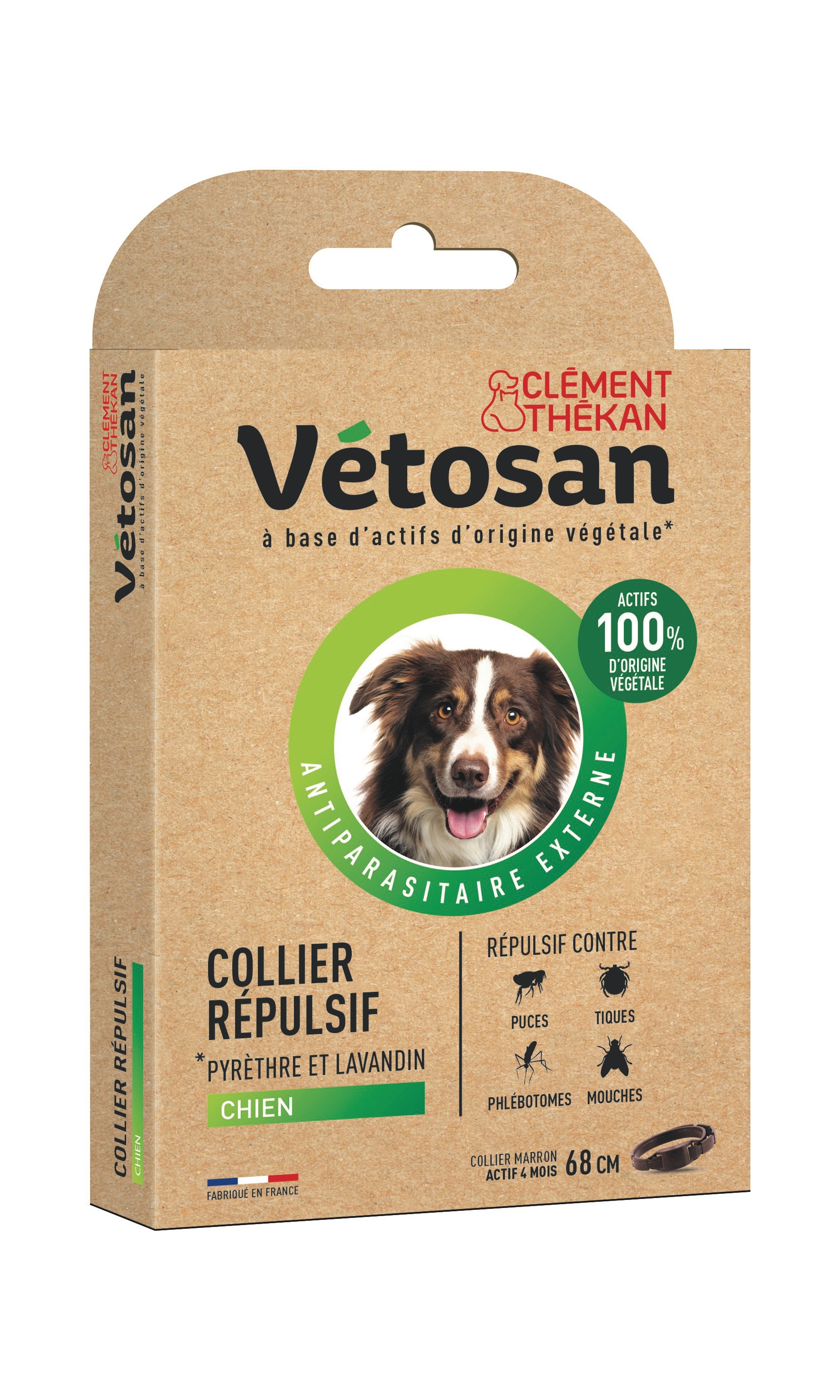 Collier Répulsif 68 cm Anti-Puces Anti-Tiques Chien