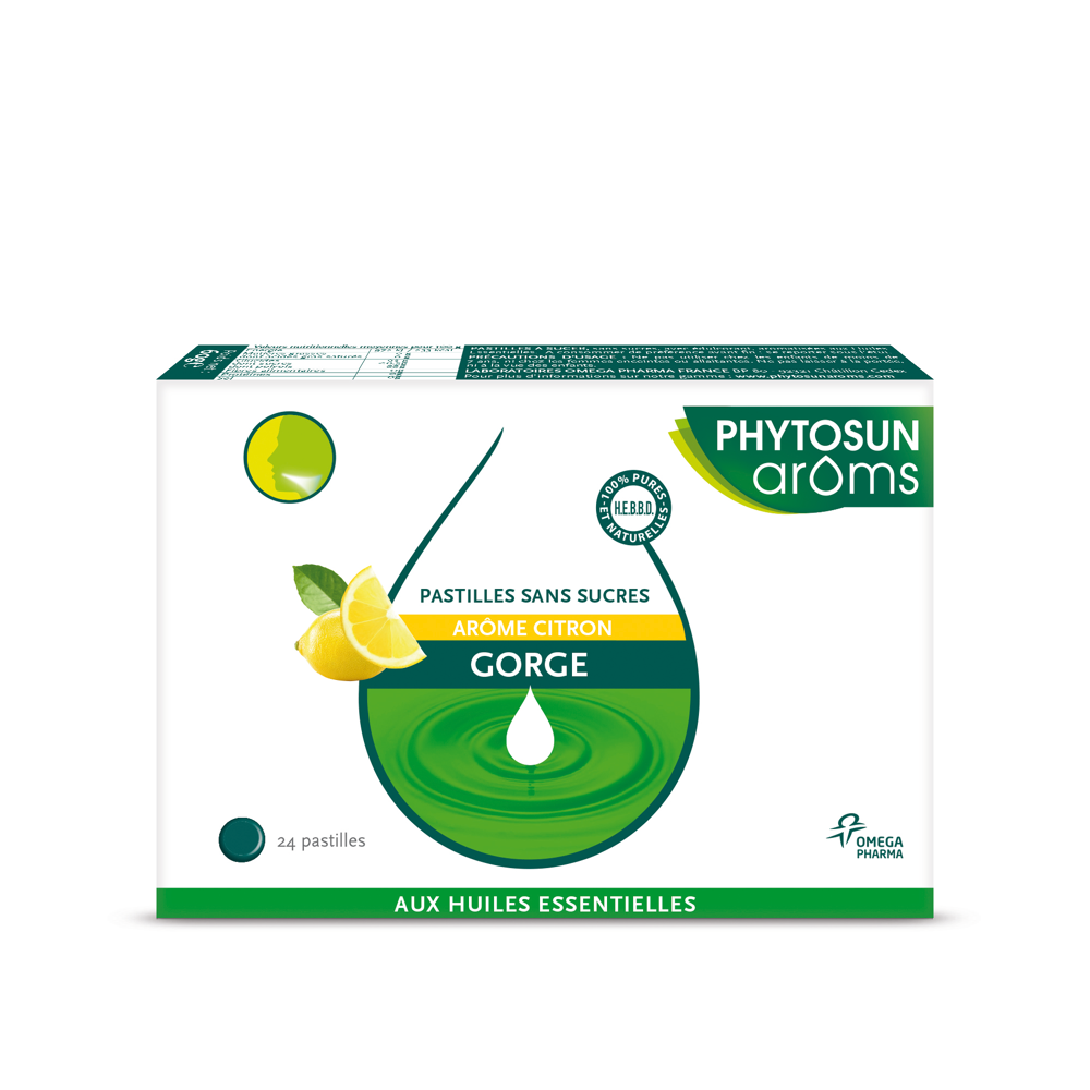 Pastilles sans sucre arôme citron // boîte de 24 pastilles