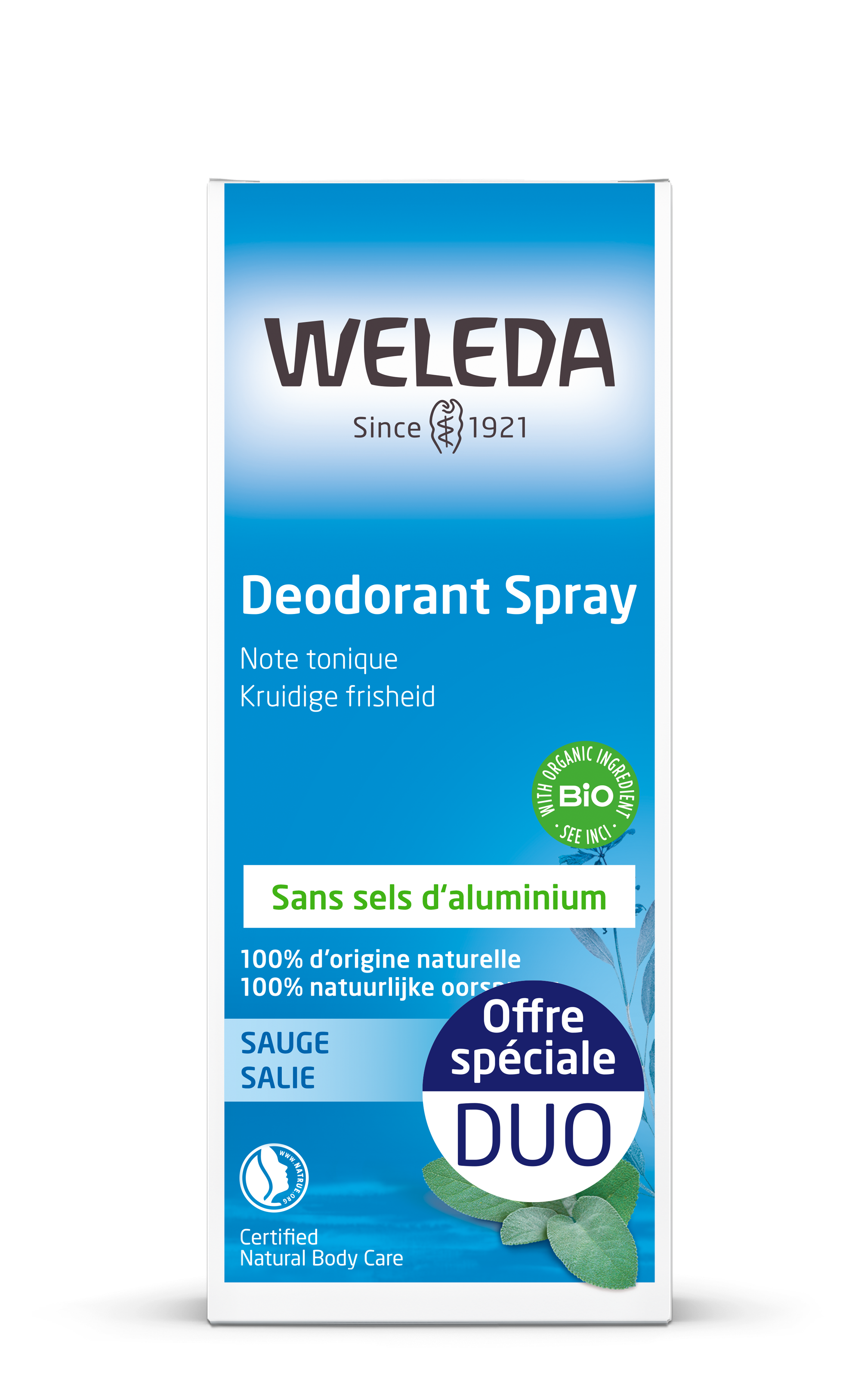Duo Déodorant Spray Sauge 2X100ml