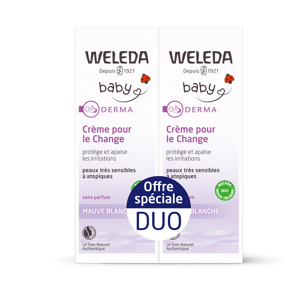 Duo Crème pour le change Mauve Blanche - 2 x 50 ml