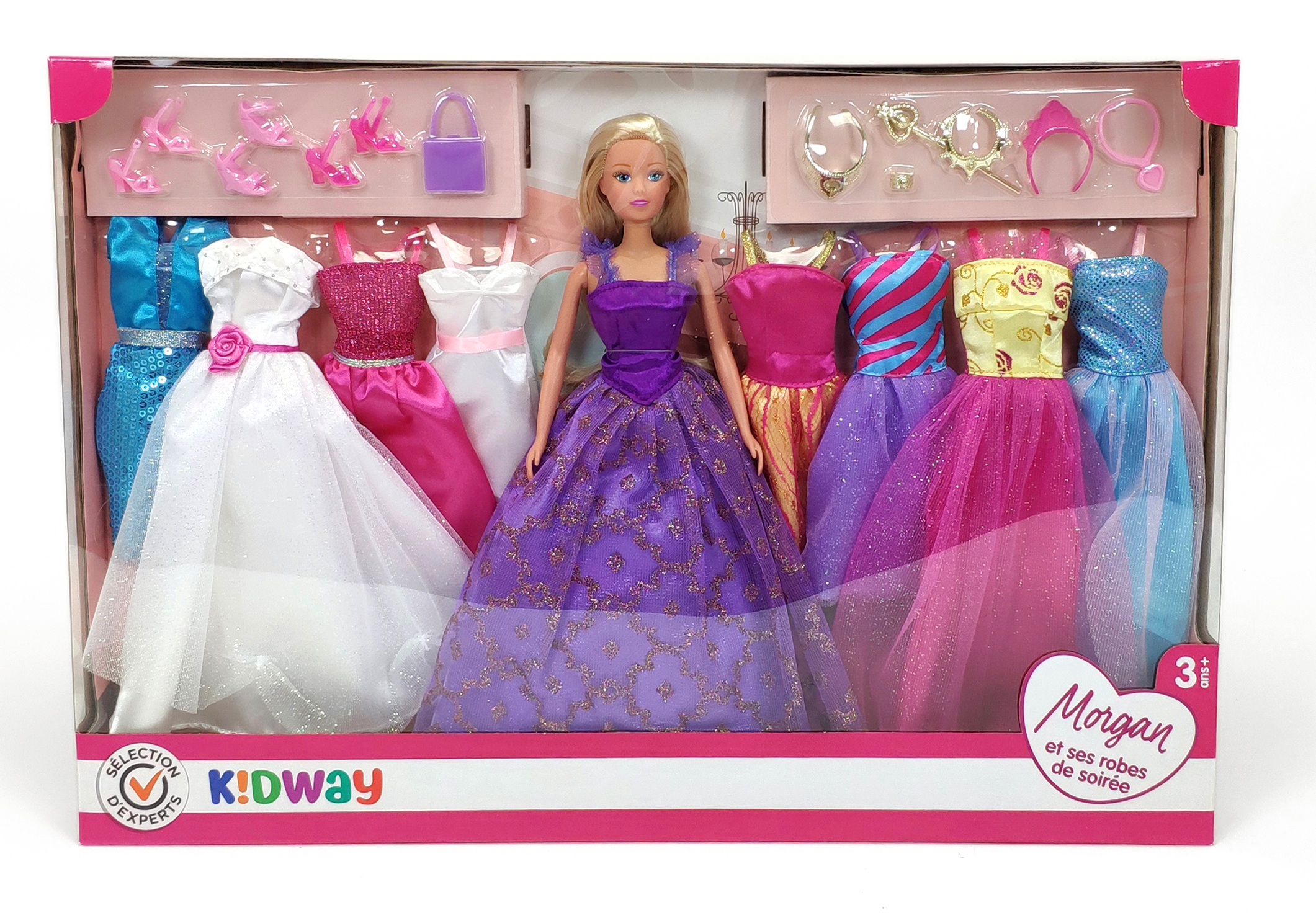 Sélection d’Experts - Kidway - Morgan et ses robes de soirée - Poupée mannequin - 3 ans et +