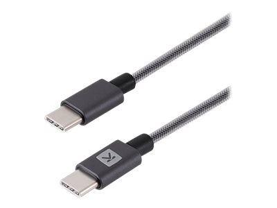 Câble USB C/USB C gris nylon tressé - 2 m - Sélection d’Experts - Linkster