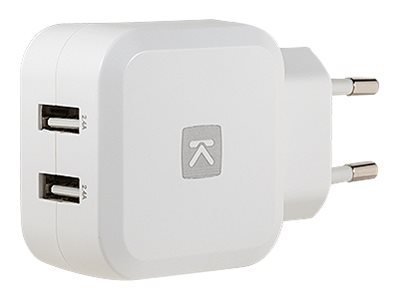 Chargeur mural blanc 2 USB 4.8A + câble Lightning argent - Sélection d’Experts - Linkster