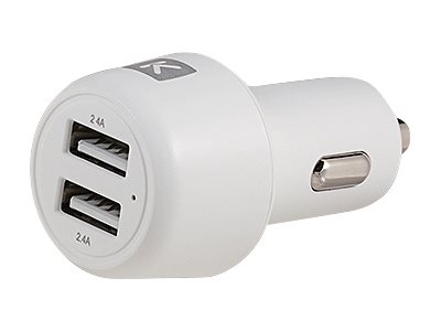 Chargeur allume-cigare blanc 2 USB 4.8A + câble Lightning - Sélection d’Experts - Linkster