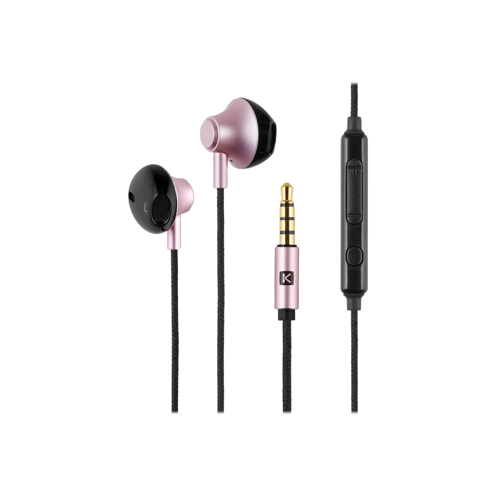 Ecouteurs semi intra-auriculaires filaires Linkster roses JC-R006 PINK