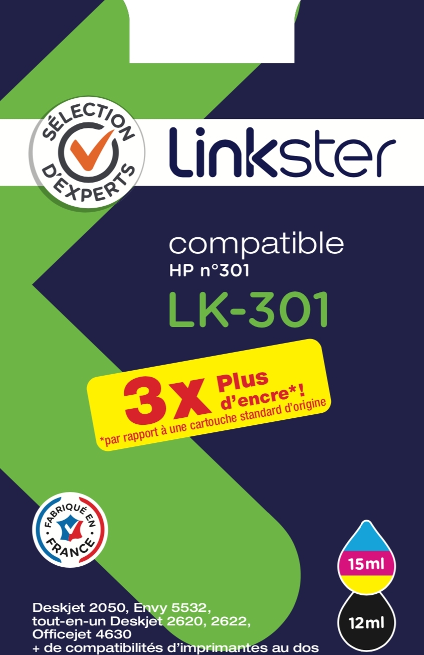 Cartouche d'encre Sélection d'Experts Linkster LK301 Noir + 3 couleurs