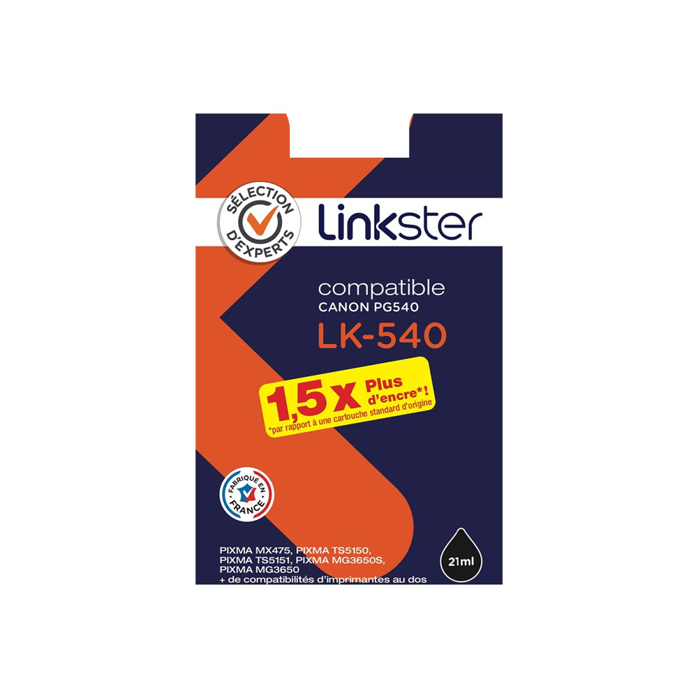 Cartouche d'encre Sélection d'Experts Linkster LK-540 Noir