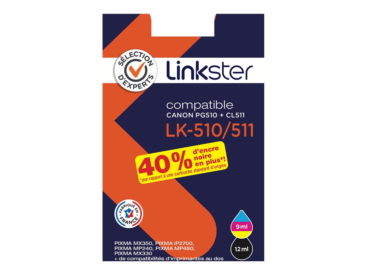 Cartouche d'encre Sélection d'Experts Linkster LK-510/511 Noir + 3 couleurs
