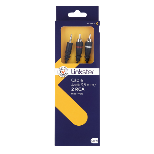 Câble jack 3,5mm mâle/2 RCA mâle - 1,5m - Sélection d’Experts - Linkster