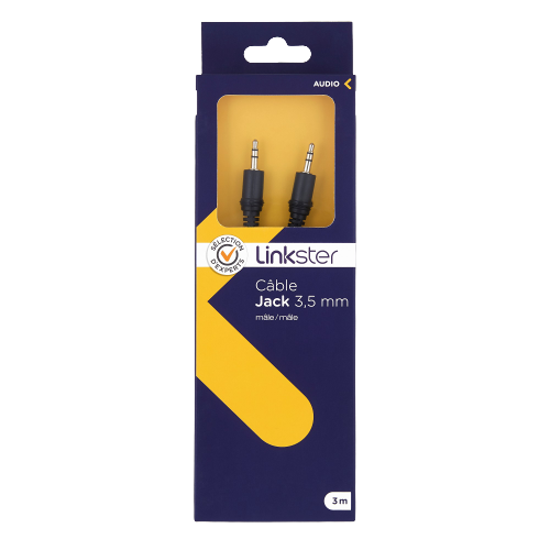Câble jack 3,5mm mâle/mâle - 3m - Sélection d’Experts - Linkster
