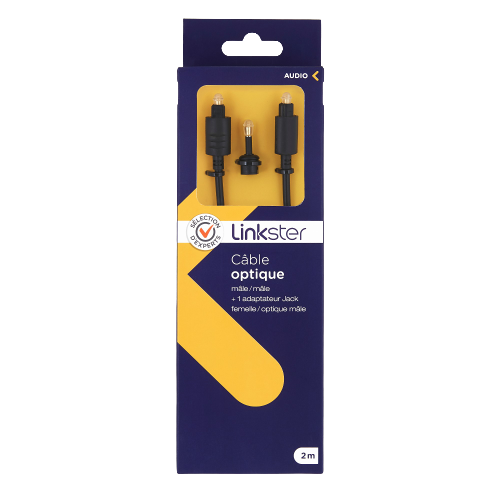 Cable optique mâle/mâle - adapteur jack - 2m - Sélection d’Experts - Linkster