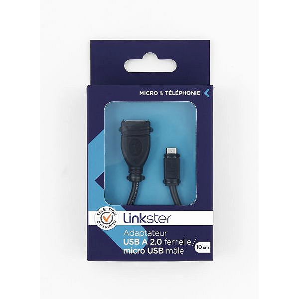 Connectique LINKSTER TSM-HB01 Adaptateur USB A femelle / micro USB mâle - USB 2.0