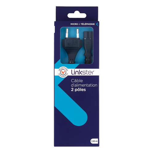 Câble d'alimentation 2 pôles - 1,5m - Sélection d’Experts - Linkster