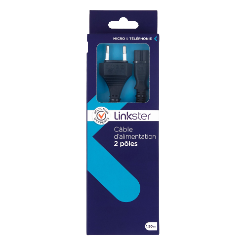 Câble d'alimentation 2 pôles - 1,5m - Sélection d’Experts - Linkster