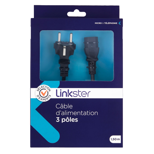 Câble d'alimentation 3 pôles - 1,5m - Sélection d’Experts - Linkster