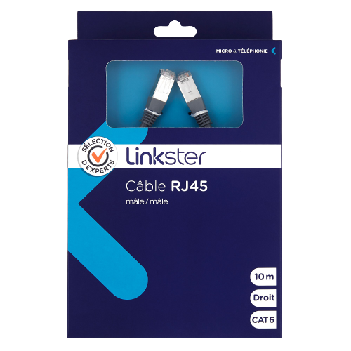 Câble RJ45 mâle/mâle droit - CAT6 - 10m - Sélection d’Experts - Linkster