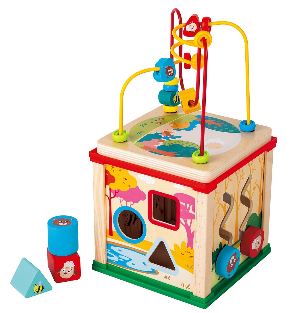 Sélection d’Experts - Kidway - Mon cube d'activités en bois - Eveil 1er âge - 1 an et +