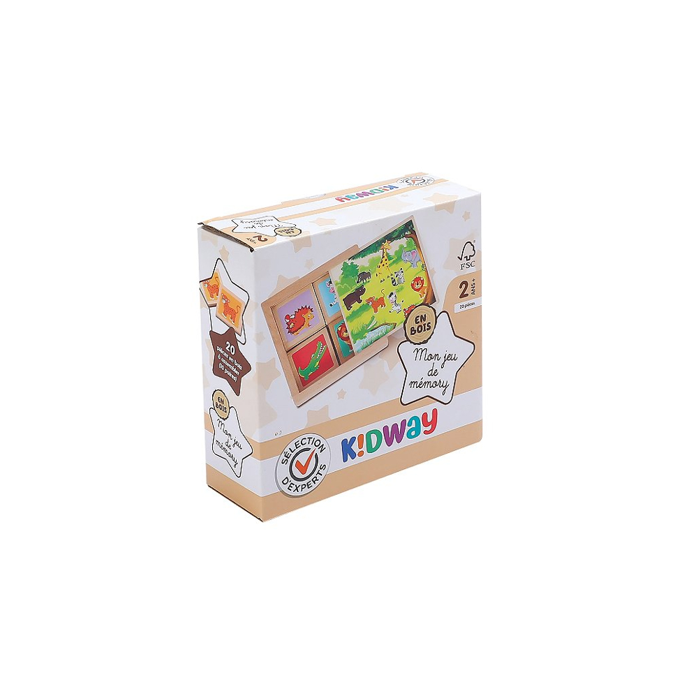 Sélection d’Experts - Kidway - Mon jeu de mémory en bois - Jeux éducatifs - 2 ans et +