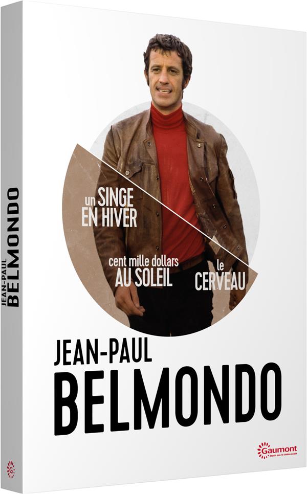 Jean-Paul Belmondo - 3 films : Un singe en hiver + Cent-mille dollars au soleil + Le Cerveau