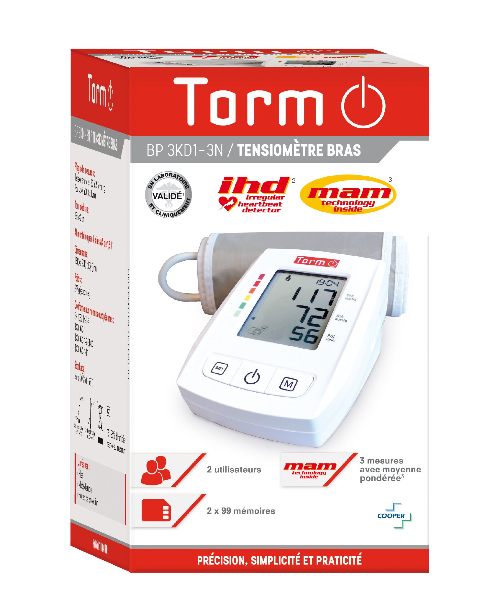 Tensiomètre bras bp 3kd1-3n