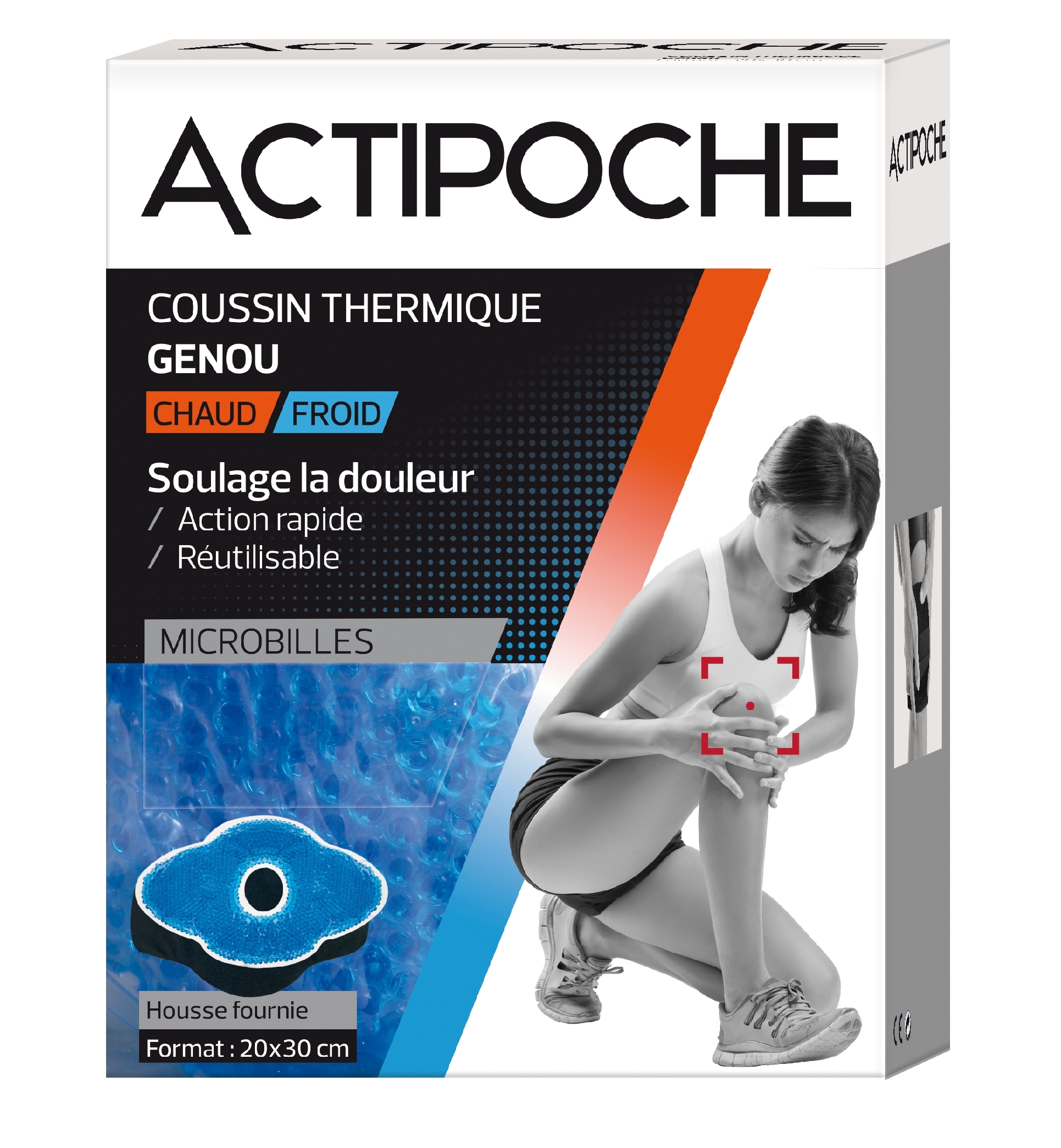 Actipoche genou microbilles 1 coussin thermique