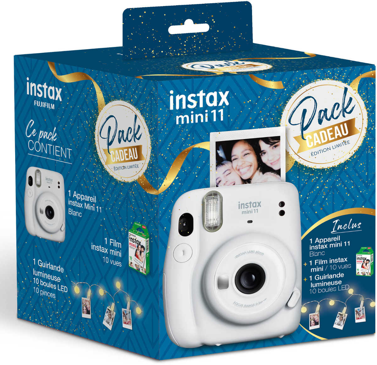 Appareil photo instantané FUJIFILM - INSTAX MINI 11 BLANC PACK CADEAU