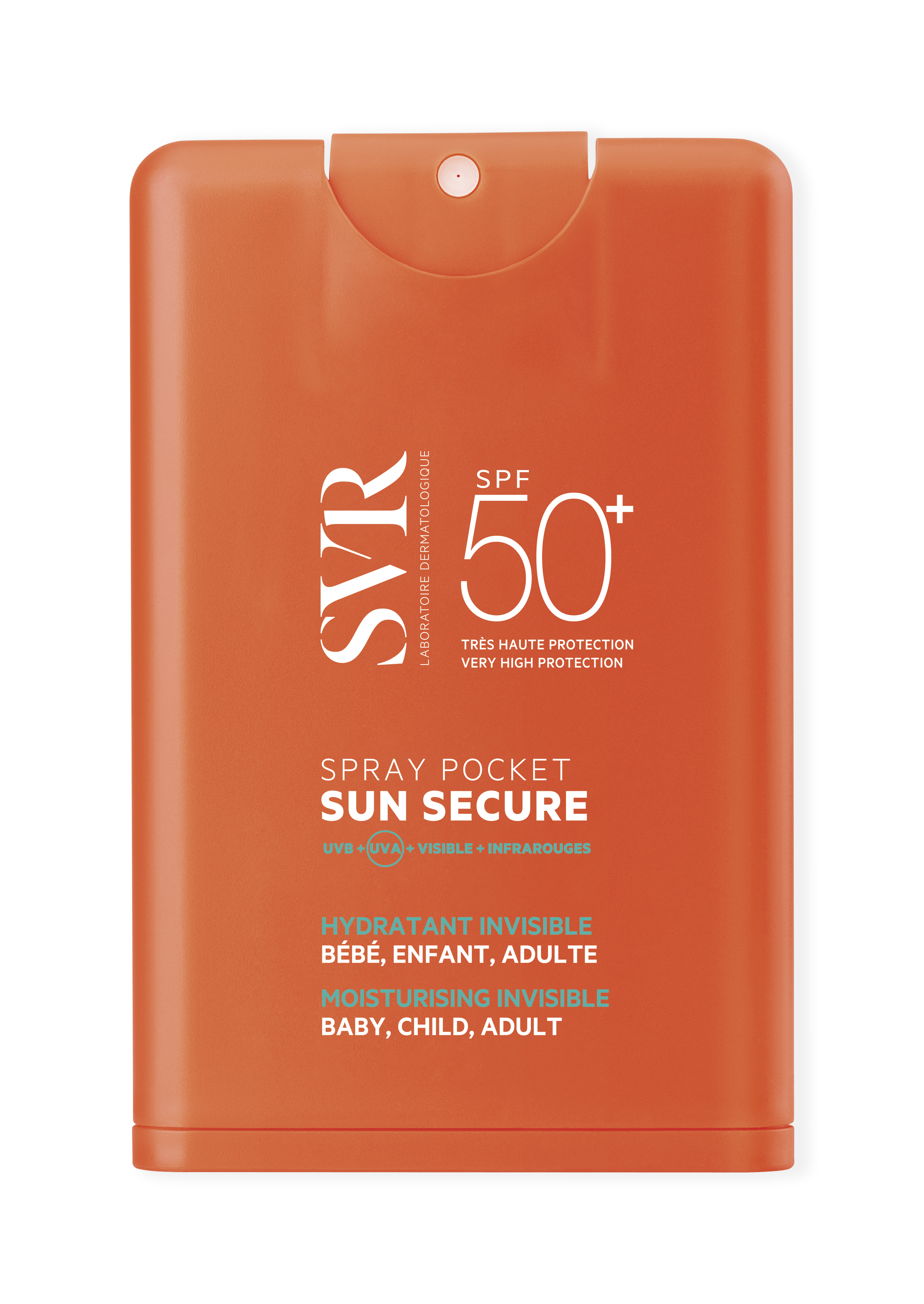 Spray pocket hydratant invisible bébé, enfant, adulte SPF50+ 20ml