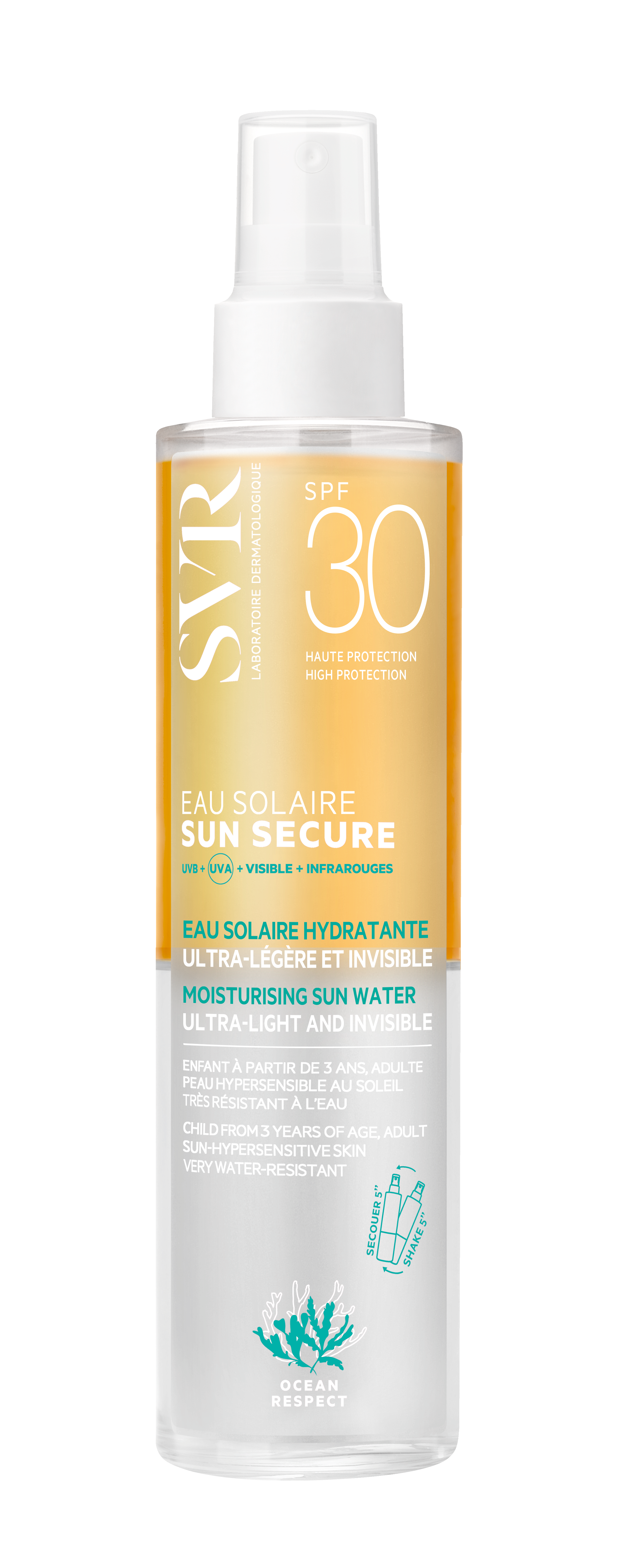 Eau Solaire Hydratante Ultra Légère Et Invisible Spf30 Laboratoire Svr Le Flacon De 200ml