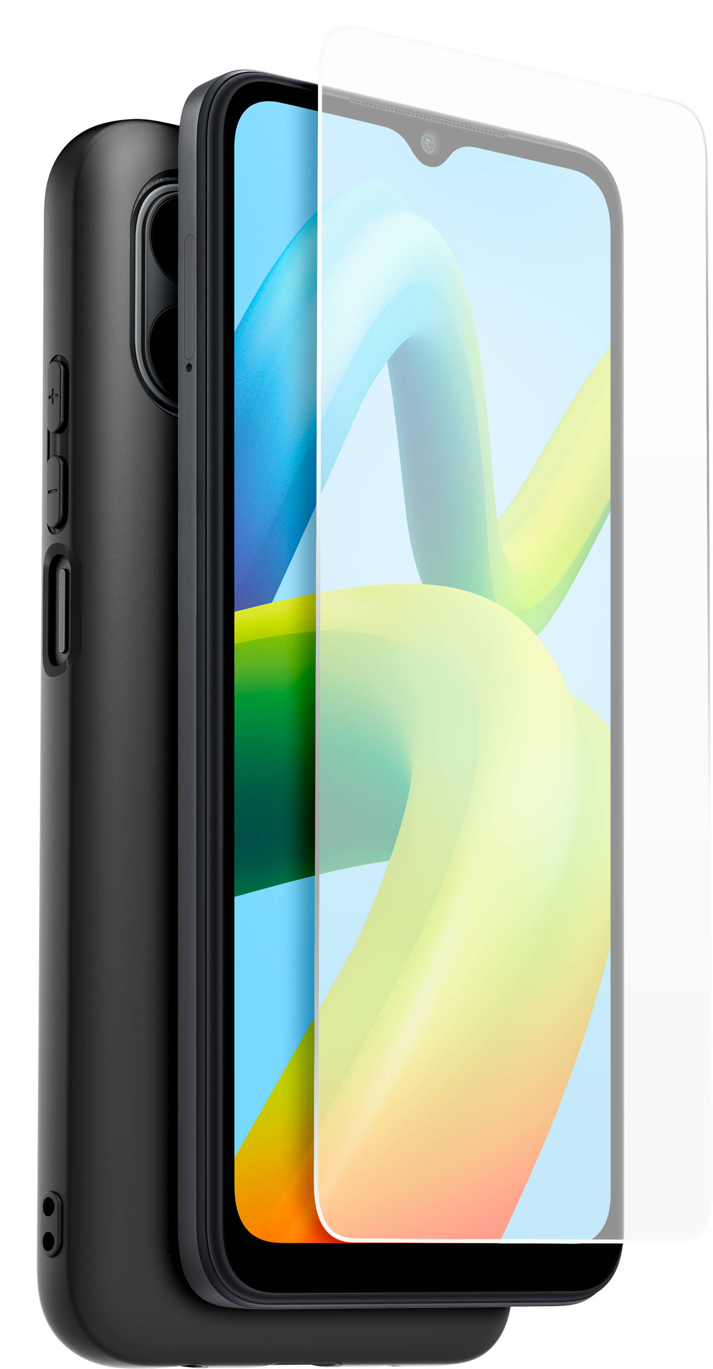 Pack de Protection Xiaomi Coque Noir et Protège Ecran Redmi A1