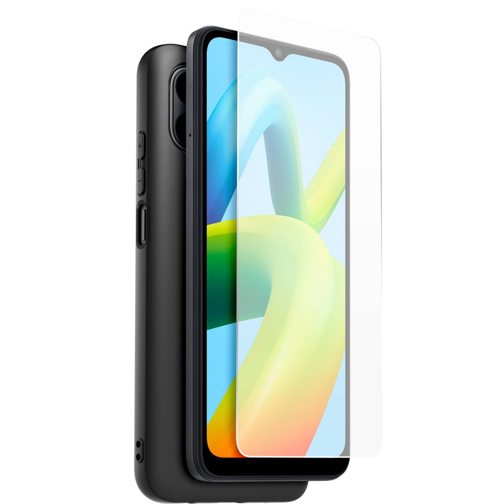 Pack de Protection Xiaomi Coque Noir et Protège Ecran Redmi A1