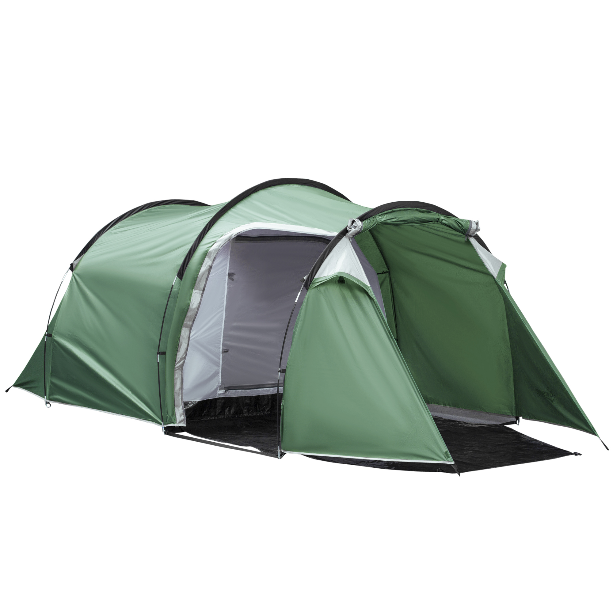 Tente De Camping 2-3 Personnes - Sac De Transport - Polyester Gris à