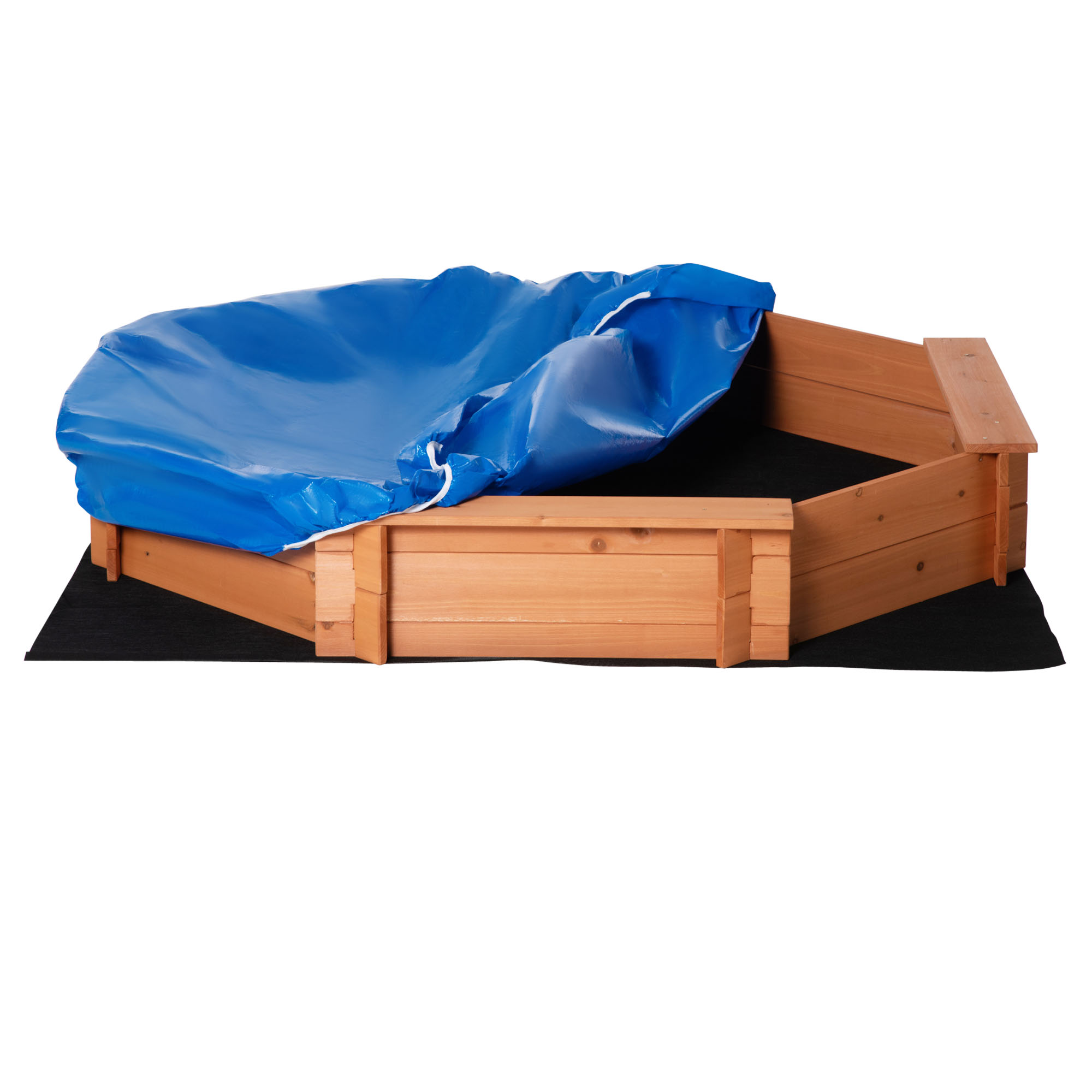 Bac à Sable KIDS En Bois Avec Toit Ouvrant Bleu - Jeu Extérieur Évolutif - IDMarket Aire De Jeu