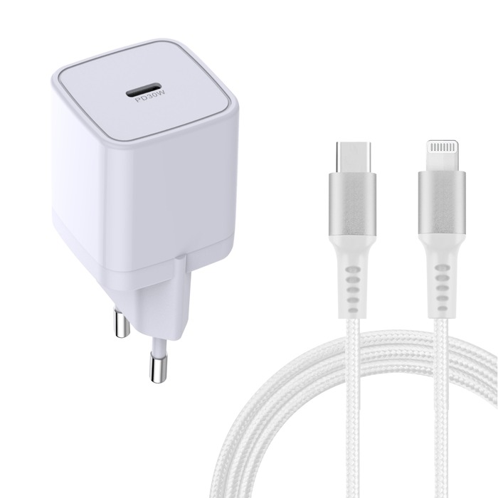 Power Pack Tiger Chargeur Secteur 30W + Cable Lightning