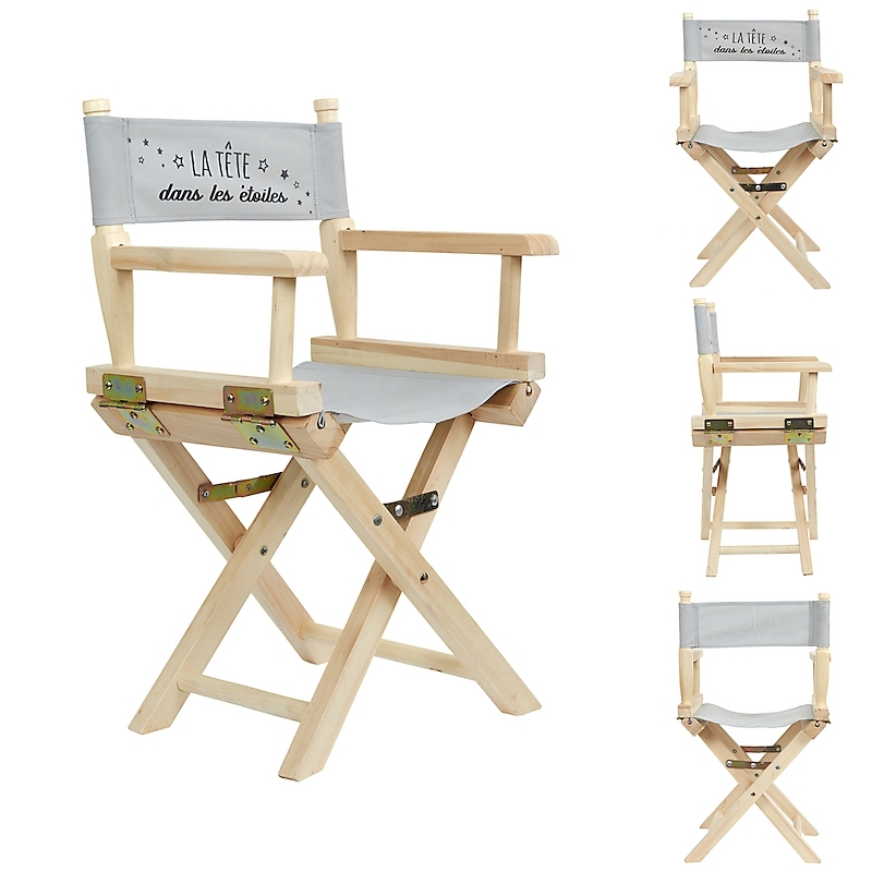 Chaise directeur enfant gris