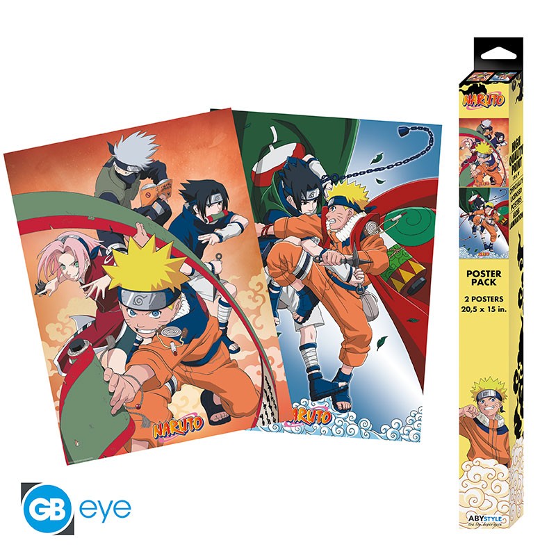 NARUTO - Set 2 Posters Chibi 52x38 - Equipe 7
