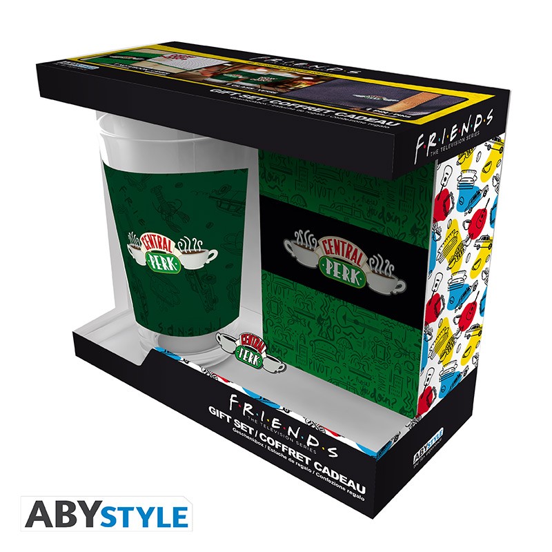 FRIENDS Coffret cadeau Verre XXL + Pin's + Carnet Central Perk