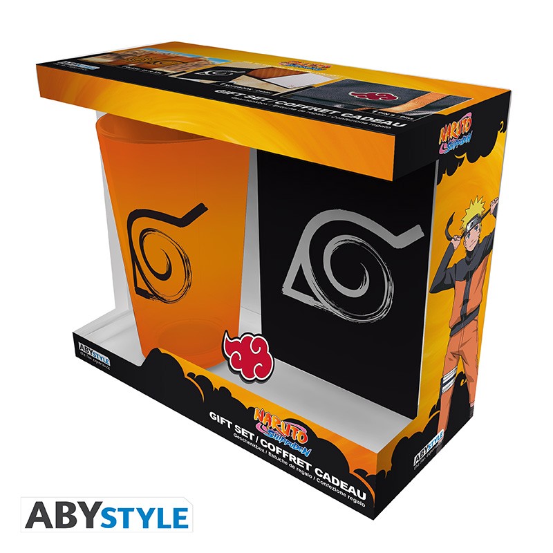 ABYstyle NARUTO SHIPPUDEN C cadeau Verre XXL + Pin's + Carnet Konoha - vue 2