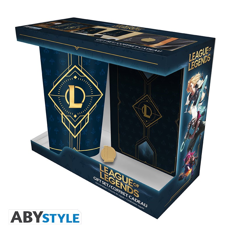 LEAGUE OF LEGENDS Coffret cadeau Verre XXL + Pin's + Carnet Hextech